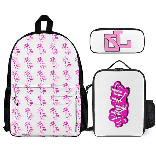Set of 3 Skylit Bags PINK (Shoulder Bag Lunch Bag & Pencil Pouch)
